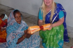 handing over gifts for a woman