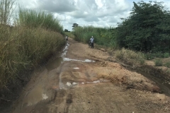 on our way to the villages by truck