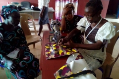 Sewing work in the training center in Akure
