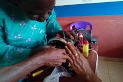 Sewing work in the training center in Akure